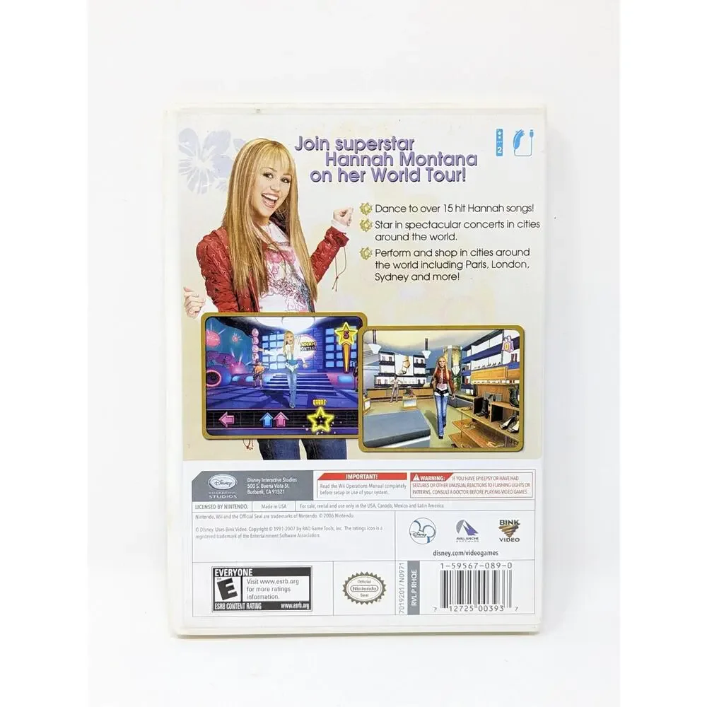 Disney Hannah Montana Spotlight World Tour Nintendo Wii No Manual Tested